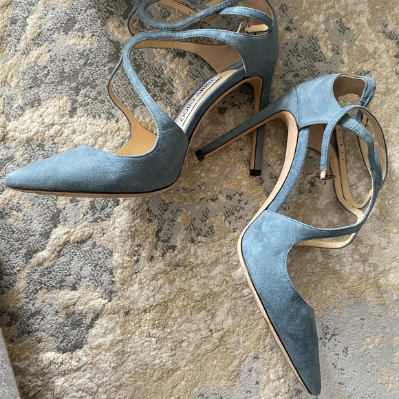 Jimmy Choo Lancer 100 Pointed Toe Slingback Classic, Dusk Blue, Size 8 (38.5) - Picture 2 of 7